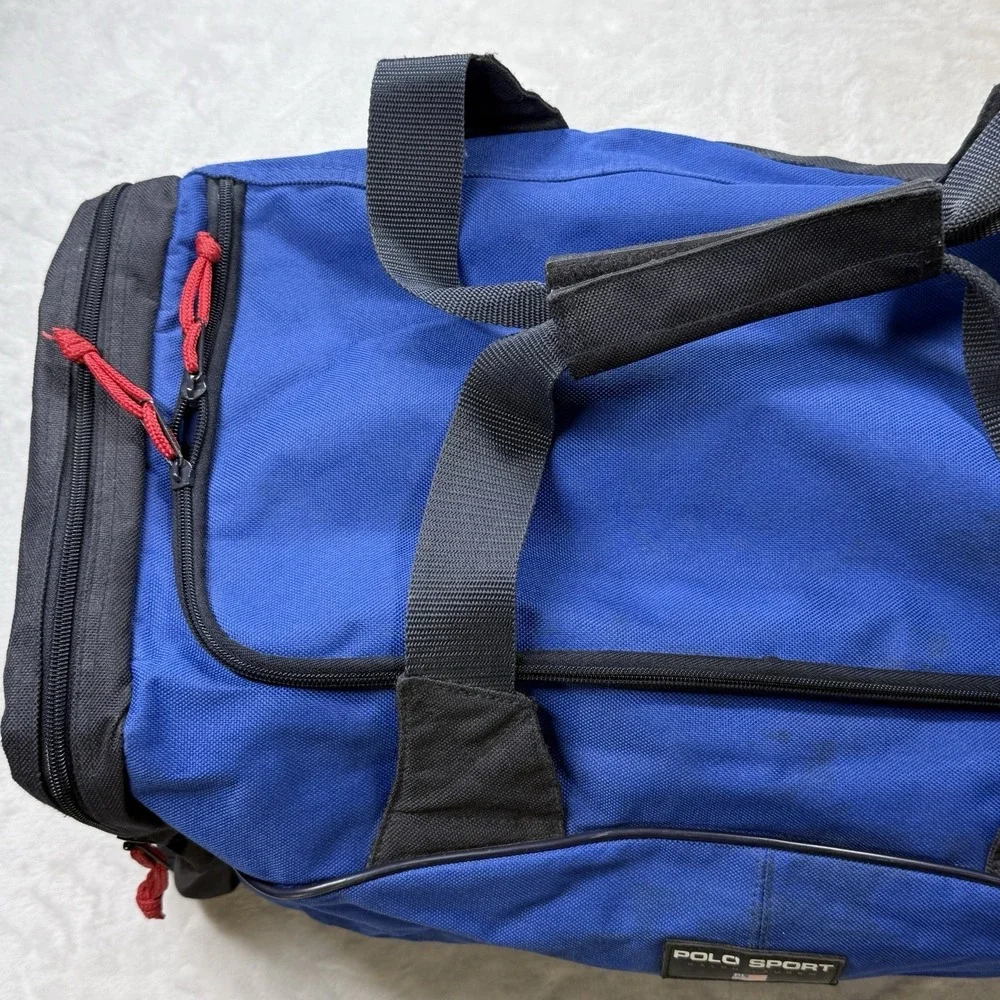 Vintage  Polo Sport Ralph Lauren Large Duffel Bag In Blue 90s Retro